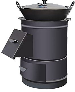 YYUINU Herd, Stahlkohle- / Holzofen, Indoor-Outdoor-Kochherd, Camping-Heizofen, mit Eisentopf,40CM