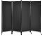 COSTWAY Raumteiler Trennwand, 220 x 173cm, Paravent klappbar, Sichtschutz 4 teilig, Wandschirm aus Metall & Polyester, Room Divider Innen, für Zuhause Büro Terrasse, Schwarz
