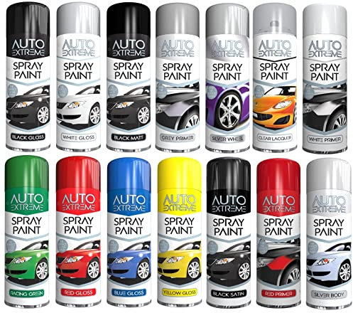 SuperGift.com 250ml All Purpose Aerosol Black Gloss Spray Paint Quick Drying Spray, Fast Dry and Excellent Coverage for Car, Van, Wheel, Metal, Plastic and More by Diva Gift