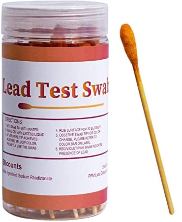 Blei-Farbtest-Kit, Blei-Test-Kit mit 30 Tupfern, sofortiges Blei-Test-Kit geeignet für alle lackierten Oberflächen, Einweg-Baumwoll-Blei-Farb-Test-Kit für Metall, Holz, Vinyl, Kunststoff, Putz