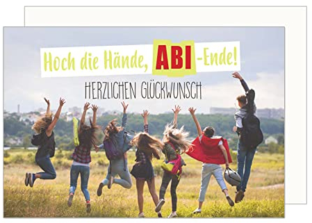Edition Seidel Premium Glückwunschkarte zum Abitur mit Umschlag. Abiturkarte Grusskarte Billet Karte Abi Prüfung Feier Junge Mädchen (PR124 SW023)