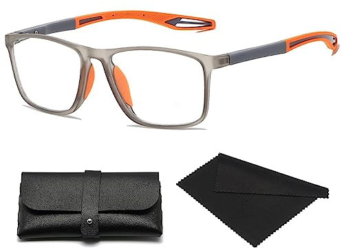 Herren Sport Ultraleicht Anti-Blaulicht Presbyopie Brille Sport Radfahren Lesebrille Dual Focus Lesebrille (1,5 x Orange)