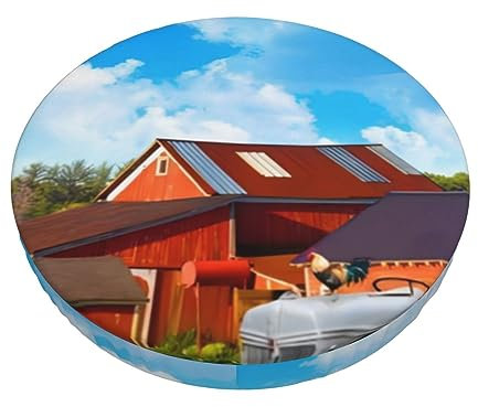 OPSREY Company Farm Traktor gedruckt Runde Elastische Barhocker Abdeckungen Barstuhl Abdeckungen Kissen Stuhl Sitzkissen
