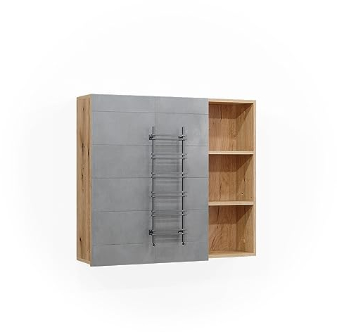 Vicco Armoire de Toilette Rudi, Vert Menthe/Chêne, 90 x 80.9 cm avec Porte et Compartiments Ouverts