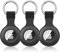 Wanme 3 Stück Hülle für Apple AirTag Anhänger mit Schlüsselanhänger, AirTags Silikon Tragbar Keyring Abdeckung, Schutzhülle für Apple AirTag Case Tracker (Schwarz+Schwarz+Schwarz)