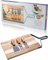 3 Piece Cheese Knife Set & Acacia Board - Stylish Cheese Knives Gift Set With Acacia Wood Charcuterie Board. Acacia Wood Knife & Classic Polished Black Stainless Steel Blades. 10 Year Guarantee.