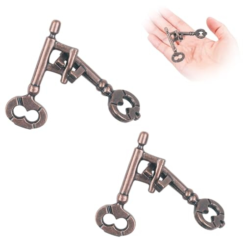 LJFEA 2 Sätze von Schlüsselpuzzles, knifflige Puzzle-Schlösser, 3D-Metallpuzzle mit Verriegelung