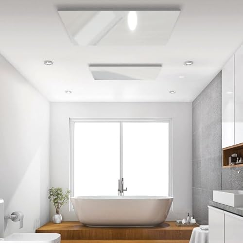 heatness Infrarotheizung Glas Keramik Decke, L – Deckenheizung energiesparend, 450 Watt, Heizkörper zur Deckenmontage, Keramik-Heizung 60 x 90 x 2,5 cm für bis zu 10 m²