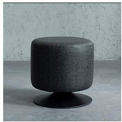Dicker PU Wohnzimmer Sofa Hocker - 360° drehbar, rund, 2 Höhe - Fußhocker für Zuhause Schminktisch - Eine perfekte Ergänzung für Ihren Wohnraum