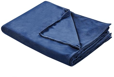 Bezug für Gewichtsdecken Minky-Stoff 100 x 150 cm Marine blau flauschig Rhea