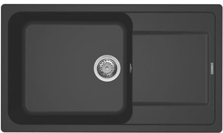 Elleci Lavello Incasso Life 410 1 Vasca con gocciolatoio 86×50 Antracite Granitek LG241059