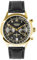 Sekonda Heritage Archer 30237 Herren-Quarzuhr in Gold mit Chronograph-Anzeige und schwarzem Lederarmband