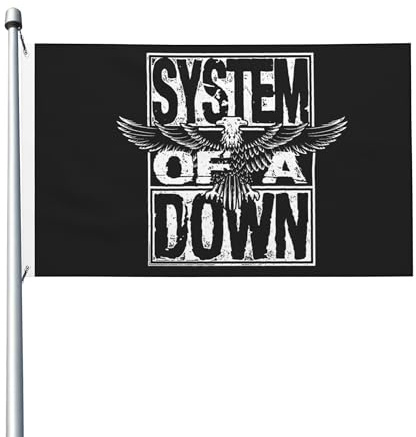 System of Band The Down Gartenflagge, berühmte Band-Banner, Mitglieder, Rock-and-Roll-Musik-Flagge für Konzert, Hof, Dekoration, Outdoor, 90 x 152 cm