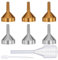 TIESOME Pequeño embudo para llenar botellas, 6 unidades Mini embudo de acero inoxidable, juego de cocina con 2 pipetas para líquidos, especias, perfume, aceites esenciales, champú, arena
