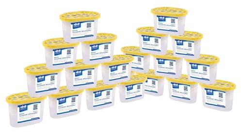 Harbour Housewares Dehumidifier 500ml Pack of 20 - Lemon - Interior Condensation Moisture Remover Mildew Absorber for Damp, Mould, Kitchen, Caravan, Car, Home, Bedroom, Wardrobe, Garage, Basement