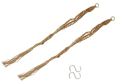 OFFSCH Pflanztopf Aus Juteseil Zum Aufhängen Pflanzenhänger Mit Haken Dekorativer Hängekorb Für Zuhause Büro Garten