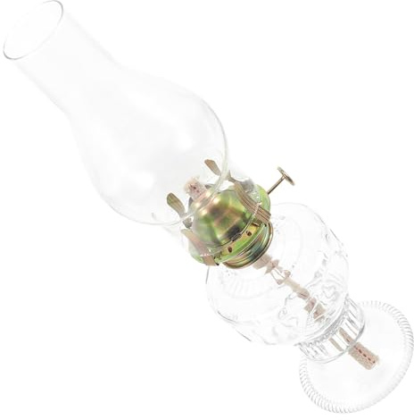 ERINGOGO Vintage Öllampe aus Glas im Antiken Stil mit 200ml Kapazität Dekorative Petroleumlampe für Wohnzimmer und Stromausfall Elegante Glas und Eisen Konstruktion