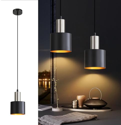 Lichtmaler Hängelampe Esstisch Pendelleuchte E27 Schwarz 2ER Esszimmerlampe | Vintage Max.40W Hängeleuchte Schlafzimmerlampe Nachttisch Küchenlampe Esstisch Ohne Leuchtmittel