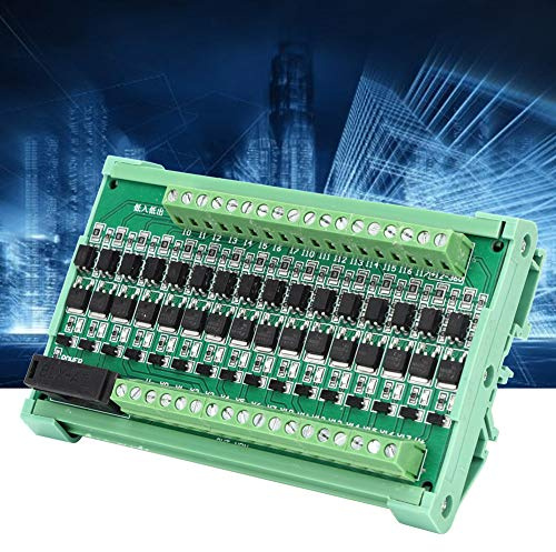 Chiyyak Placa Amplificadora PLC de 16 Canales Placa de Aislamiento de Respuesta Rápida para Contactores y Válvulas Solenoides 12-36 V CC para Plantas de Fabricación