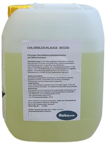REKOSAN - Anorganische Chlorlauge für den Pool - ohne Cyanursäure - Chlorbleichlauge 10 kg