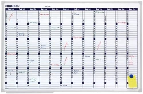 Franken VO-12 Planungstafel Office Planer (X-tra Line Jahreskalender) 60 x 90 cm, weiß