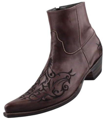 Sendra Boots, Stivali western uomo, Grigio (Antracite), 44