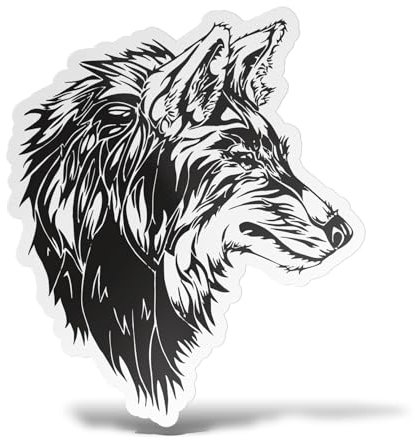 erreinge - Adesivo 12 cm Lupo - Sticker PVC | Decal Compatibile per Auto, Moto, Scooter, Casco, Laptop, Camper, Cofano, Bici