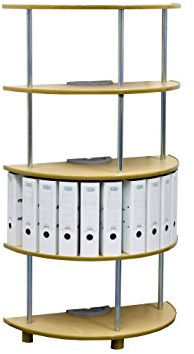 reef RH081BB4 Ordnersäule Halbregal 81 cm durchmesser, 4 Etagen, buche