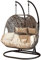 Brampton Double Cocoon Chair with Grey Cushion and Brown Rattan