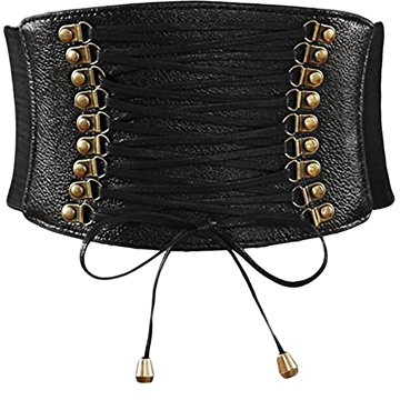 Diyafas Damen Retro Breite Gürtel Korsett Bund Elastische Kleid Gürtel Stretch Cincher