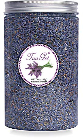 TooGet Kulinarische Getrocknete Lavendel Knospen, 100% Rohes Hochland Wachsen Lavendel Blüten, Ultrablauer Premium-lavendel Mit Pet-kunststoffflasche(115g)
