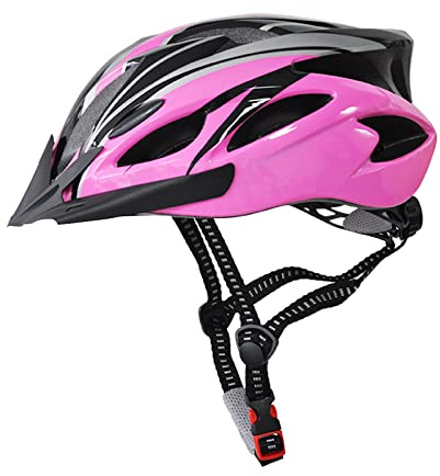 UPANBIKE Adult Bike Helmet - One-Piece Adjustable, Head Safety Protection for Mountain & Road Bikes (Pink+Black)