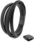Akitsune Pathfinder Synthetisches Lederarmband | Magnetverschluss aus Edelstahl - Geflochtenes Männer Herren Armband inkl. schöner Schmuckschachtel - Schwarz-Schwarz - 23cm