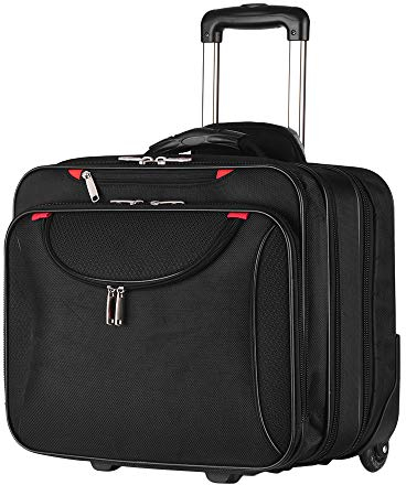 AirTraveler Rolling Briefcase Rolling Laptop Bag Computer Case with Wheels Spinner Mobile Office Carry On Luggage for 14.1in Business Notebook for Women Men