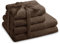 AmeliaHome Handtuch Set Braun 2 Handtücher 50x100 cm und 2 Duschtücher 70x140 cm 100% Baumwolle Qualität Saugfähig Schoko Amari