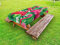 ABAKUHAUS Flamingo Outdoor-Tischdecke, Retro exotische Blätter, dekorative waschbare Picknick-Tischdecke, 145 x 265 cm, Grün Rosa