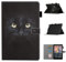 LMFULM® Case for Amazon Kindle Fire HD 10 2015/2017/ 2019 (10.1 Inch) PU Magnetic Leather Case Protective Shell Holster with Sleep/Wake Stand Case Flip Cover Black Cat