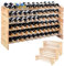 RELAX4LIFE Casier à Bouteilles Modulable pour 72 Bouteilles, Range Bouteille Vin à 6 Niveaux en Bois Massif, Étagère à Vin pour Bar Cave, 119X29X71,5CM
