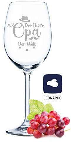 Leonardo Weinglas mit Gravur - Der Beste Opa der Welt - Opa Geschenk als Geburtstagsgeschenk - Großvater Geschenkidee zum Vatertag