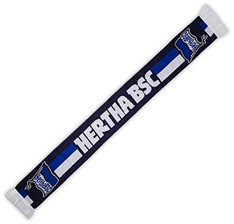 Hertha BSC Berlin Schal - Blau-Weiss-Streifen - navy Fanschal Scarf - Plus Lesezeichen I love Berlin