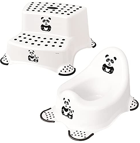 Keeeper 2-teiliges Set Panda Weiß Schemel zweistufig & Töpfchen