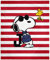INTIMO Peanuts Joe Cool Snoopy Woodstock Flag Plush Fleece Throw Blanket Wall Scroll
