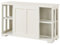 costoffs Kitchen Storage Cabinet with Sliding Doors & Adjustable Shelves, Wooden Cupboard Floor Organizer Stackable Sideboard Buffet Cabinet with Sliding Door Kitchen Dining, Antique White