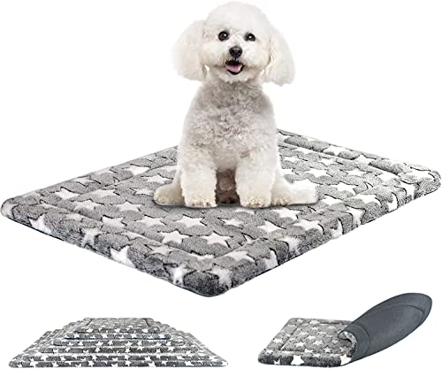 SuperKissen24. Hundematte, Katzenmatte - Reversibel Hundebett für Kleine Hund - Bett für Hunde und Katze - Katzenbett, Katzenkissen - Flauschig Hundedecke - Waschbar Hundematratze - 60x40 cm Sterne