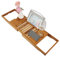 Plateau de Baignoire Extensible, Pont de Baignoire en Bois, Etagère à Baignoire Réglable en Longueur 70 à 105 cm, Bois