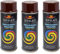 VE-INDUSTRIES Lot de 3 bombes de peinture selon RAL - 400 ml - Vernis coloré pour bois, métal (8011 marron noisette)