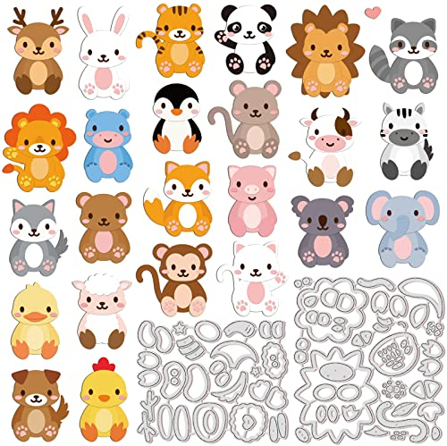INFUNLY DIY-Tier-Stanzformen-Set Metallstanzformen Für Die Kartenherstellung, Kleine Tier-Prägeschablonen, Vorlage Für Scrapbooking