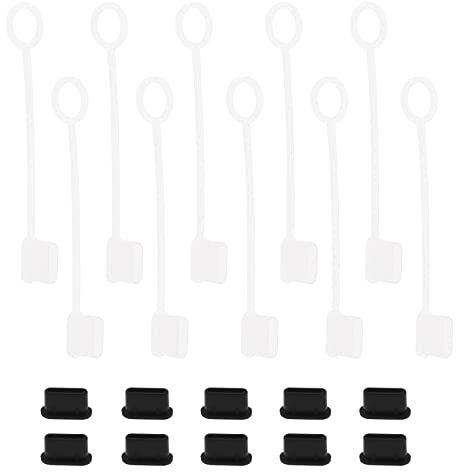 VGOL 10 Stücke USB-C-Port-Abdeckkappen mit Anti-Staub-Steckern Kompatibel mit Samsung Galaxy Fold/S10 5G/S10+/S10/S10e/S9+/S9/S8/S8+/Note 8/Note 9 USB-C-Kabelabdeckung