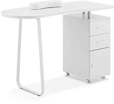 Physa PHY-MT-13 Nageltisch 2 Schubladen 4 Räder Maniküretisch Nagelstudio-Tisch