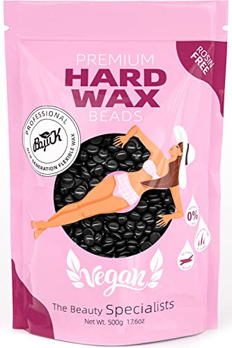 Wax Beads, BOYUJK Professional Hard Wax Beads for Full Body, Facial And Legs, Painless Gentle Hair Removal Wax Beads for Women and Men (500g, Black),Pack of 1